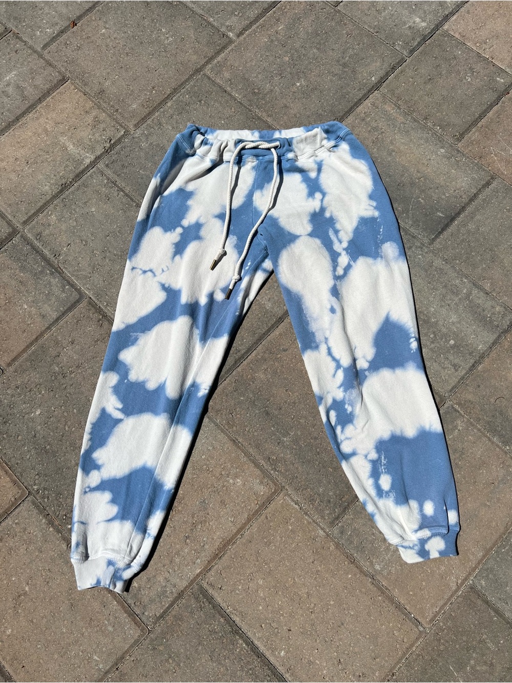THE GREAT. The Sweatpant Bleach Splash Tie Dye Cropped Joggers Size 0 XS
